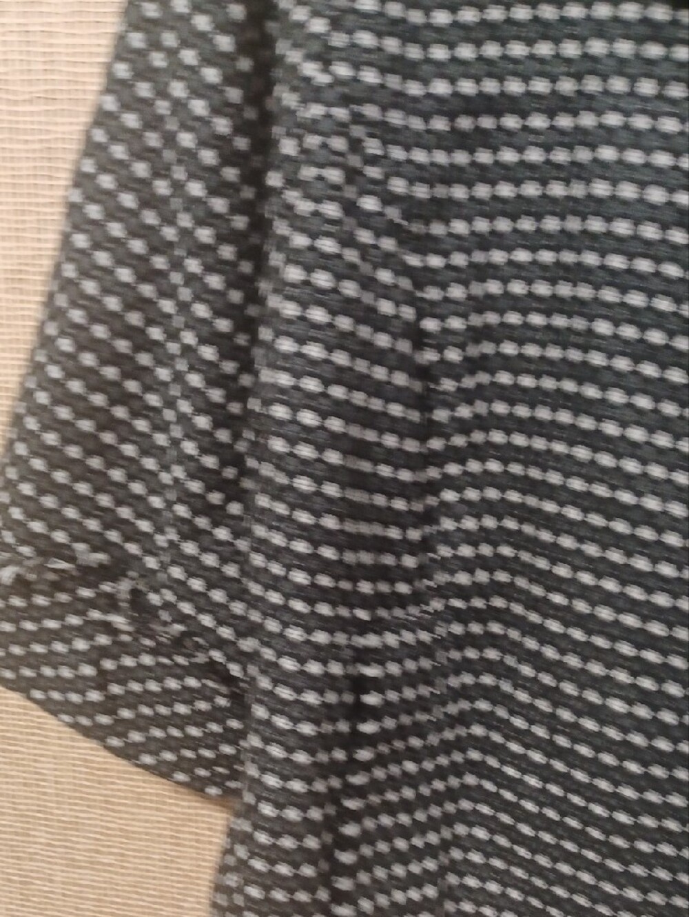 Textured Black & White Ruffle Collar Button-Front Tunic - Picture 5 of 9